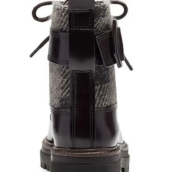 Louise Et Cie Saliha Chunky Brown Leather Lug sole moto chic Boot 11M/43 NWOB - Picture 5 of 10